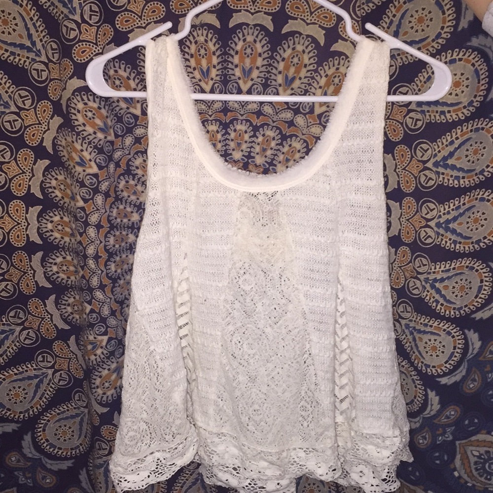 White boho tank top